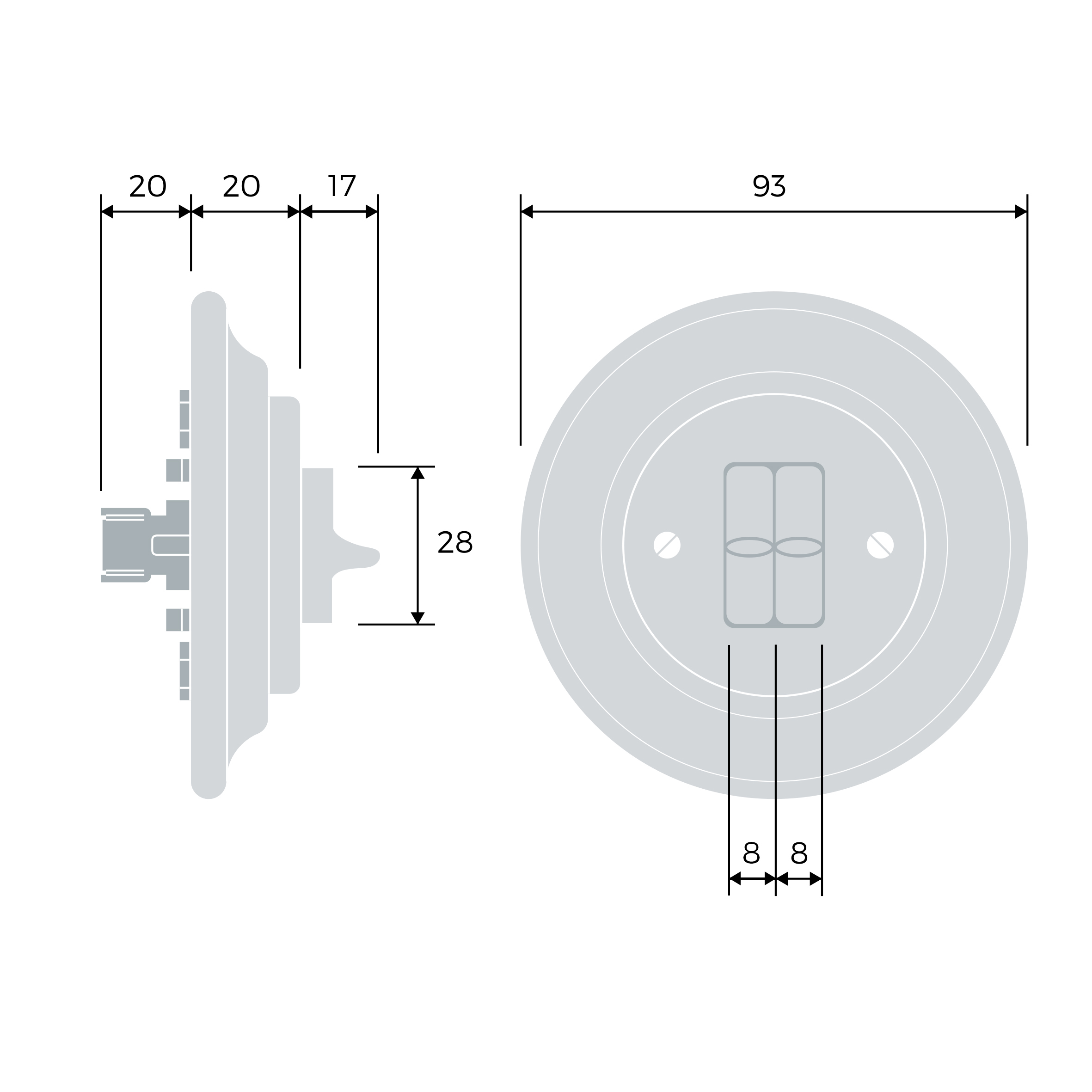 Porcelain toggle switches - () a 2 gang | Katy Paty