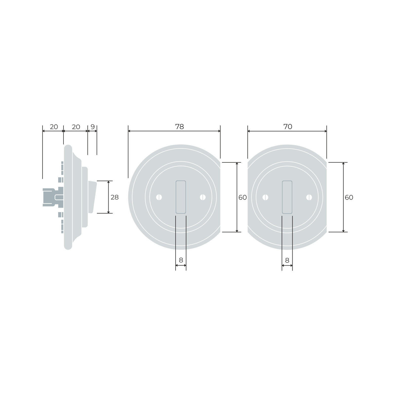 Porcelain switches - () a single gang - SLIM - multiple X | Katy Paty
