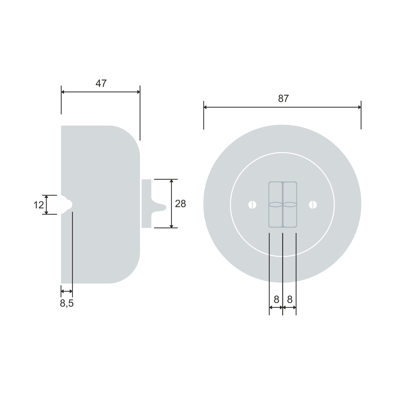 Porcelain toggle switches - () a 2 gang | Katy Paty